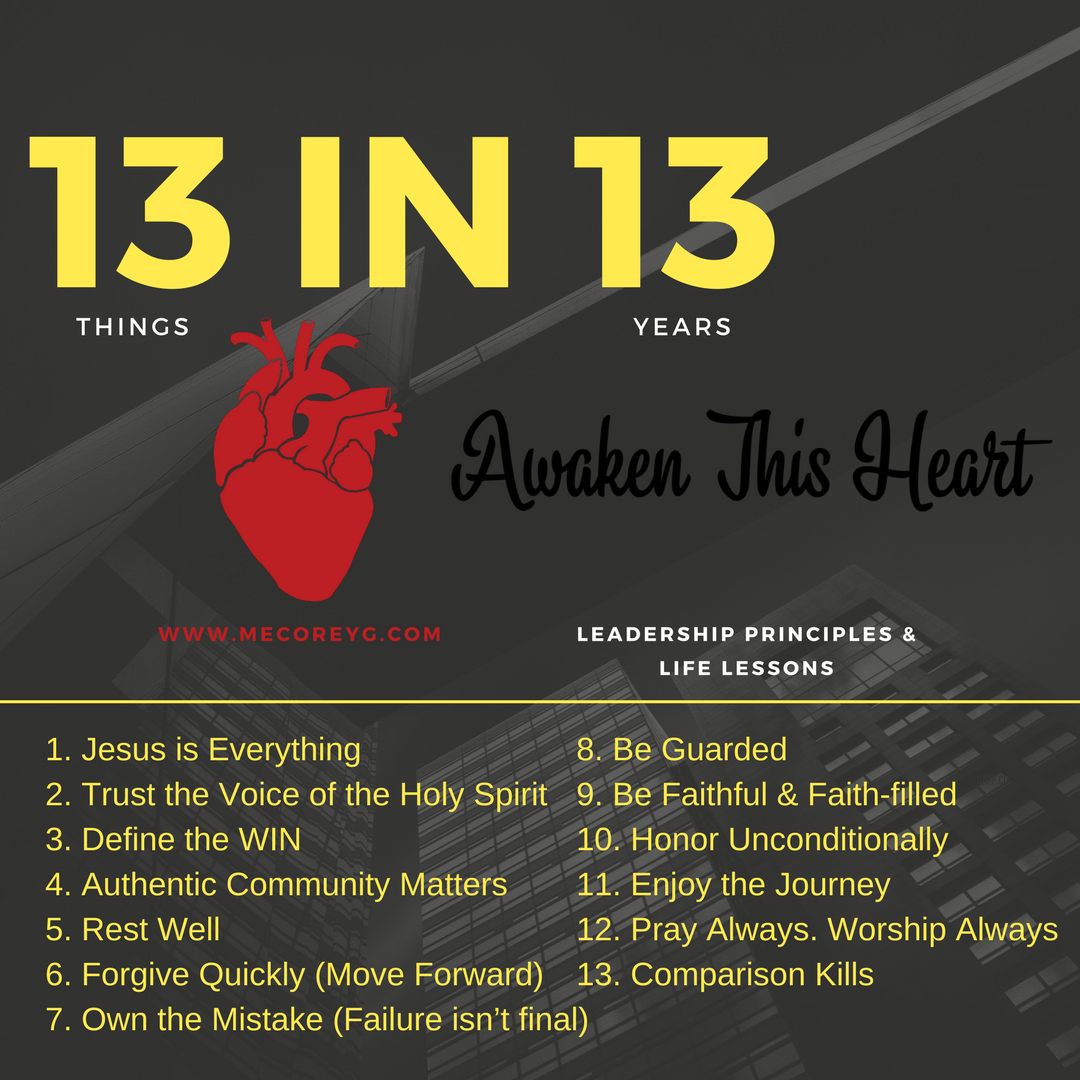 13 things in 13 years... Leadership & Life